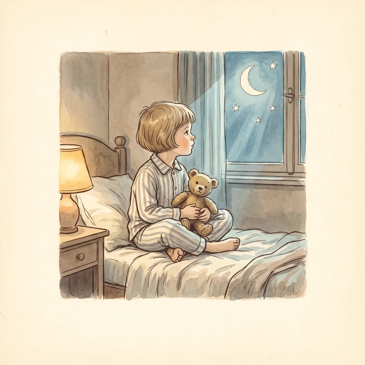 Vintage 1950s Storybook Watercolor — watercolor children's book illustration style