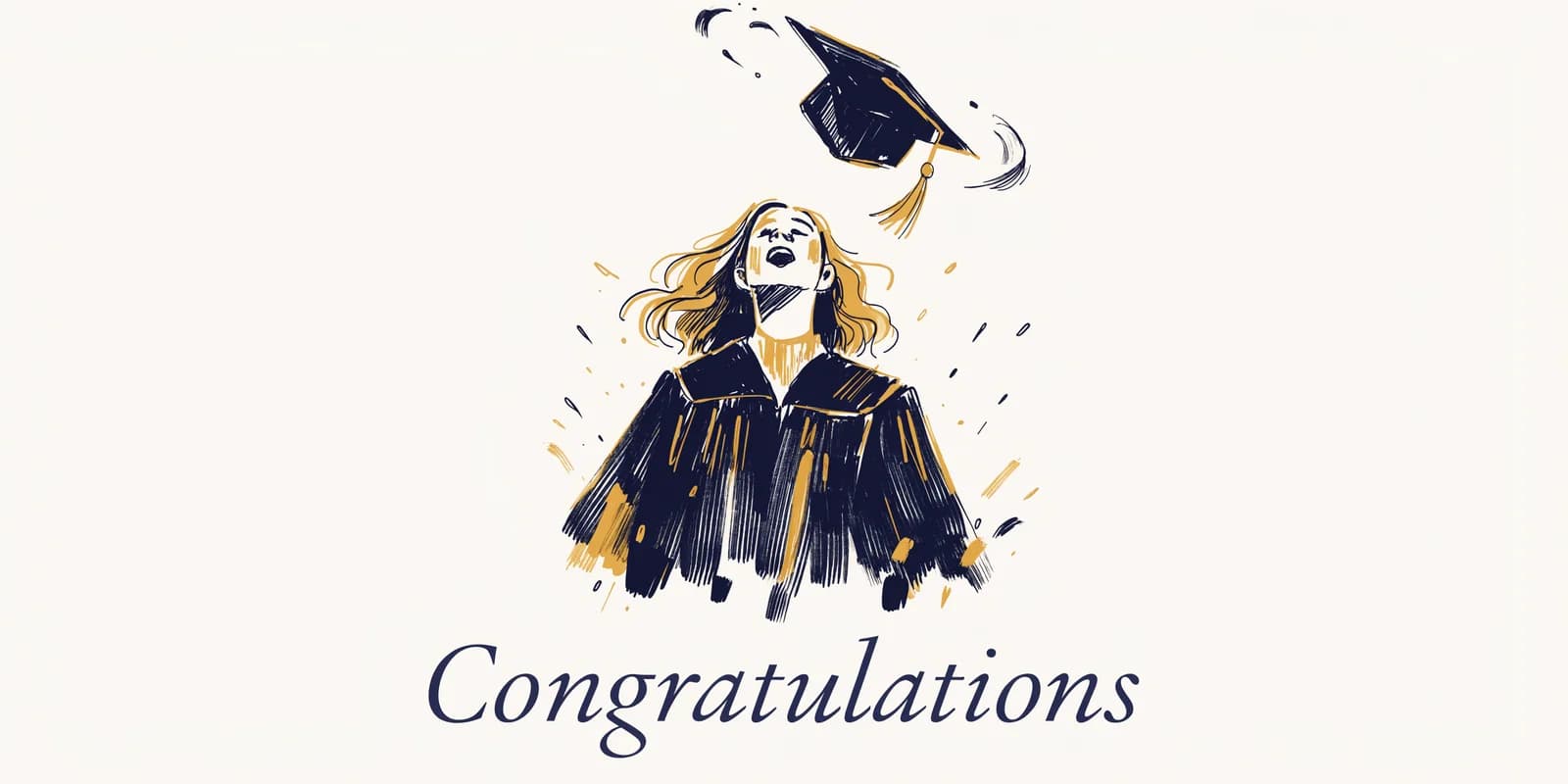 A personalized graduation card showing an illustrated portrait of the graduate in cap and gown