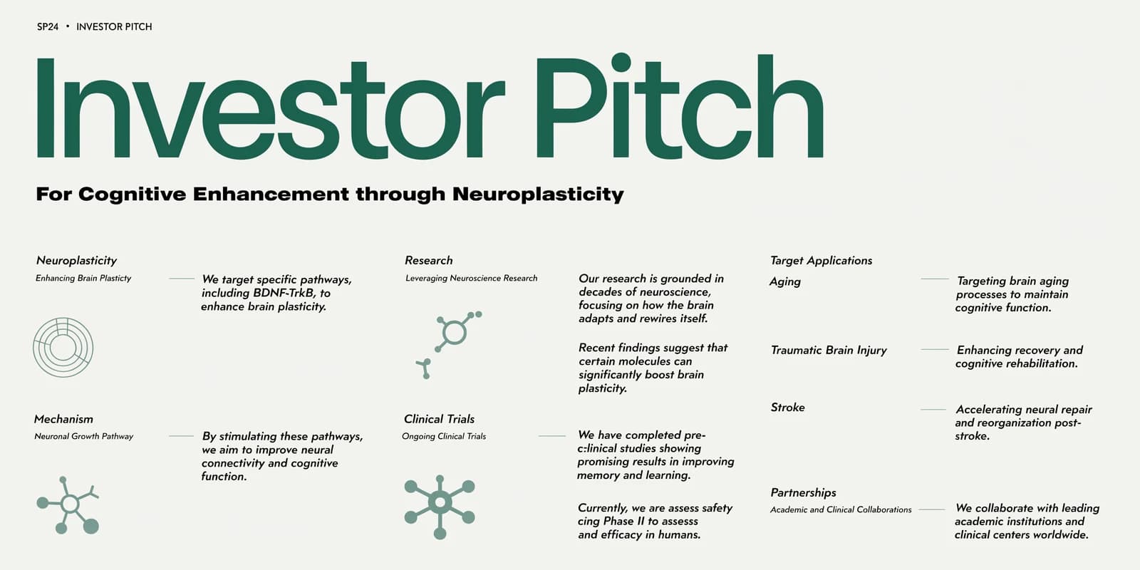 Biotech pitch deck sample slide