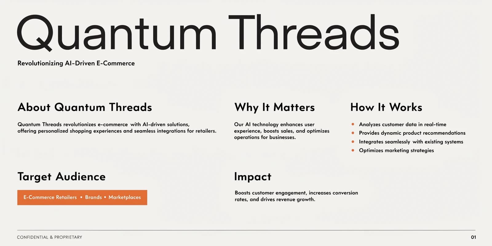 Keynote pitch deck design sample slide