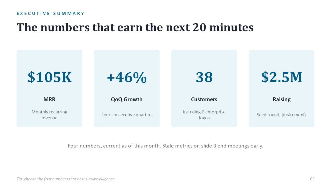 Investor pitch deck template — sample slide 2