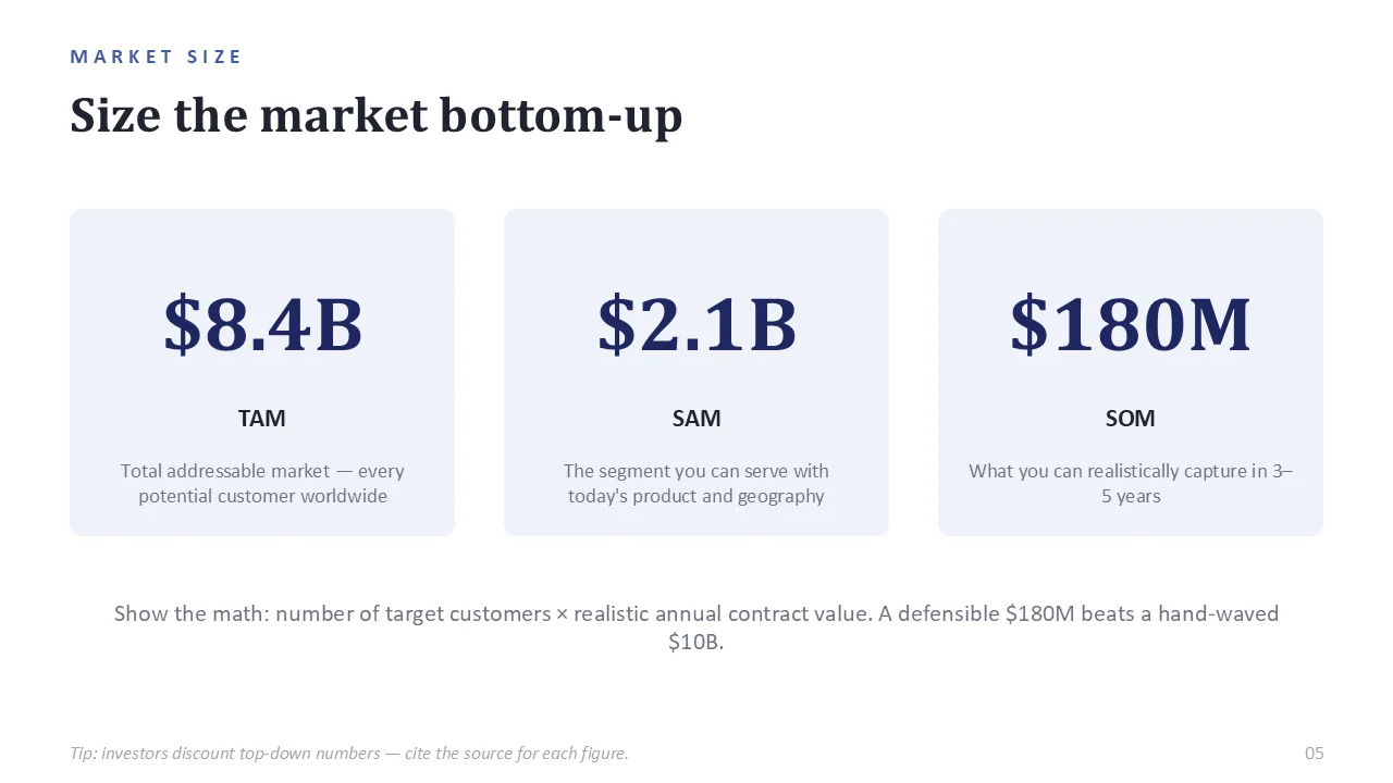 Startup pitch deck template — sample slide 4