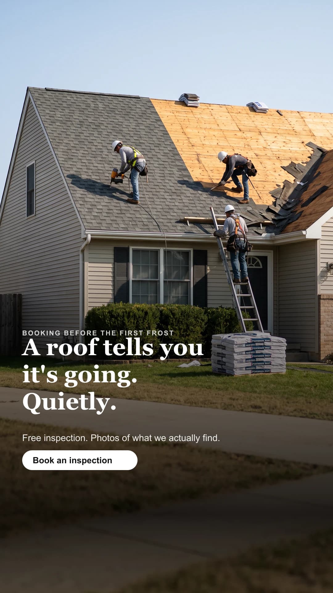 Roofing Meta ad, 9:16 Stories