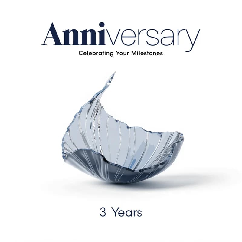 Minimalist corporate anniversary card with clean typography